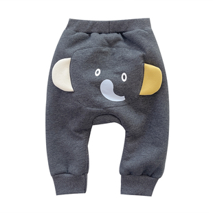 婴儿裤子秋冬季加绒加厚一体绒大屁屁裤子男宝宝大pp裤棉裤春外穿