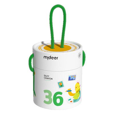 mideer弥鹿丝滑速干蜡笔油画棒可水洗儿童画笔幼儿园桶装缤纷彩笔