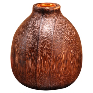 中式复古实木花瓶禅意喝茶桌子小摆件侘寂风民宿餐桌花器玄关装饰