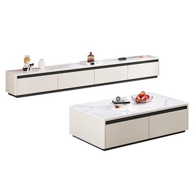 实木电视柜落地茶几组合2025新款简约小户型家用客厅岩板电视机柜