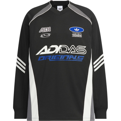 Adidas/阿迪达斯正品三叶草男士宽松赛车风印花长袖KF5155