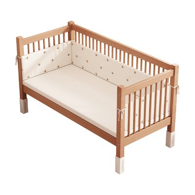 榉木拼接床可调大床带护栏床