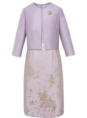 【轻礼服】BBLLUUEE/粉蓝衣橱2026春装新款气质提花宴会礼服套装