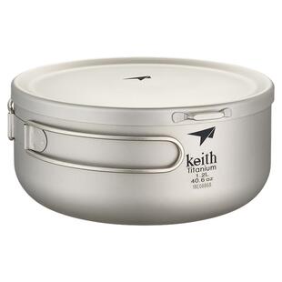 keith铠斯纯钛饭盒泡面碗带盖饭碗 便携收纳包套装饭盒钛碗套碗