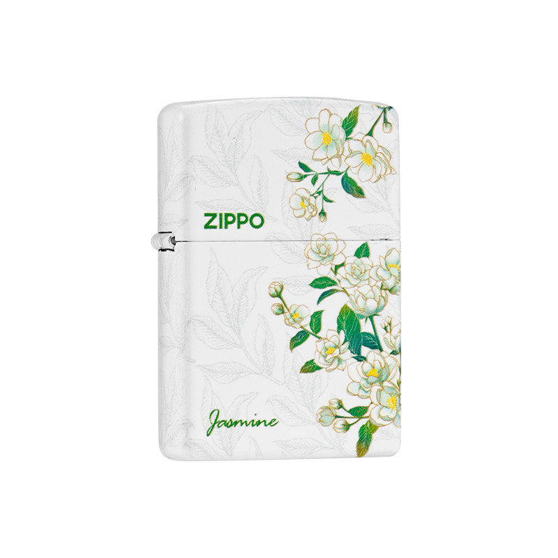 zippo打火机夜光茉莉亮漆彩印官方正品煤油防风男士礼物送男友