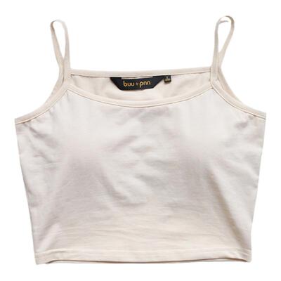 莱卡棉大码短款少女有胸垫小背心