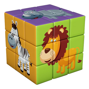 幼儿园儿童创意三阶魔方益智 恐龙动物水果汽车 智力玩具魔方礼物