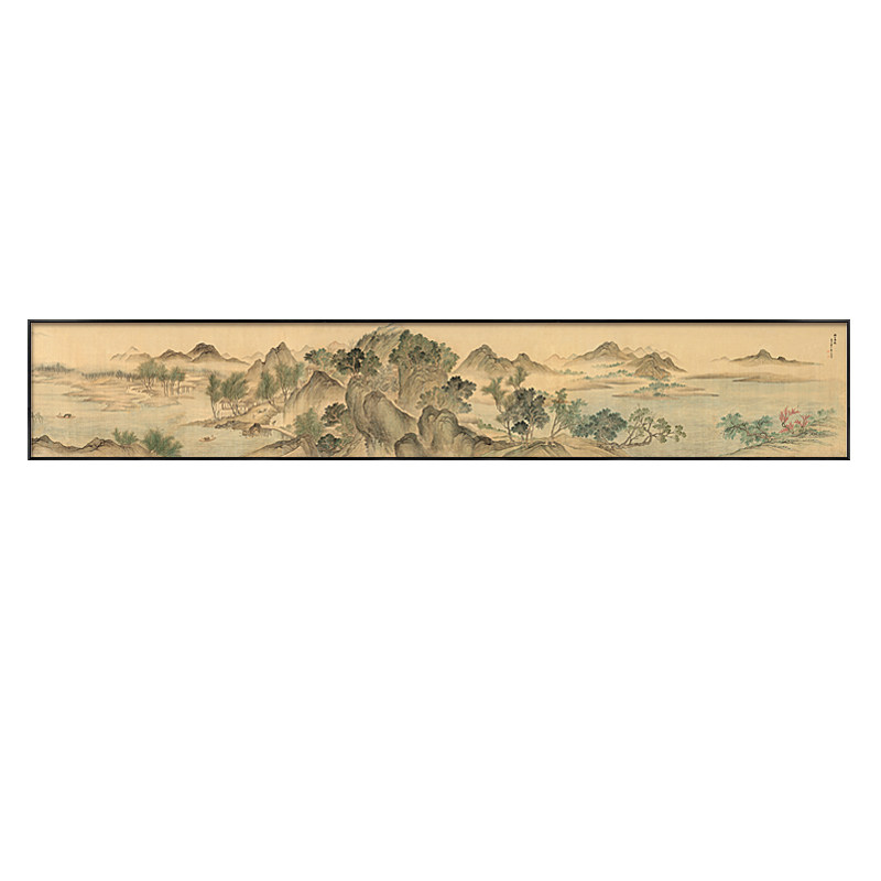 湖山春暖图山水氛围挂画宋代美学
