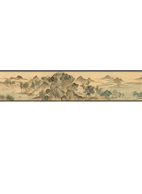 湖山春暖图山水氛围挂画宋代美学