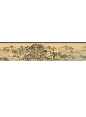 湖山春暖图山水氛围挂画宋代美学