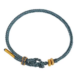 可穿珠黄金平安扣红绳手链DIY配件半成品手工编织手绳男女本命年