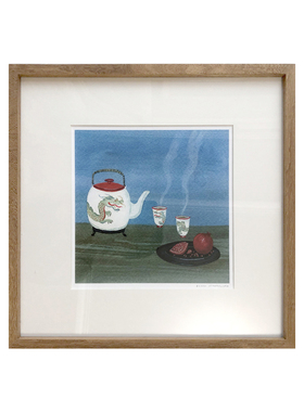 RUVER美国插画家Becca Stadtlander进口印画dragon tea柚木装饰画