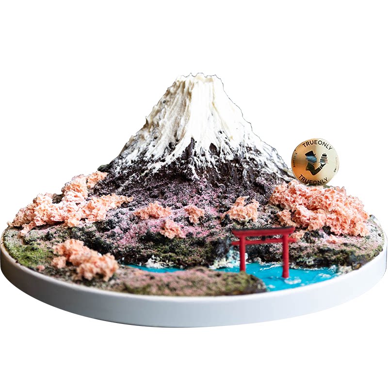 橙路创意微景观富士山生日蛋糕深生日/节日蛋糕