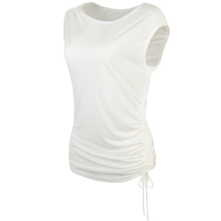 健身女孩夏季瑜伽服短袖速干抽绳运动罩衫宽松显瘦跑步训练上衣薄