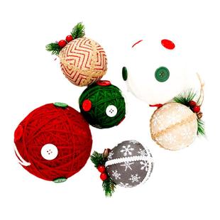 圣诞节挂饰耶诞节欧美圣诞球礼包装饰球圣诞树布挂件面包店咖啡厅