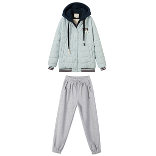 少女冬季羽绒棉服套装24年新款学院风大童高初中学生棉衣冬装外套