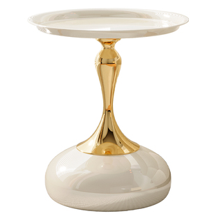 铁艺床头柜子小茶几轻奢高级感创意奶油风家用卧室沙发边几置物架