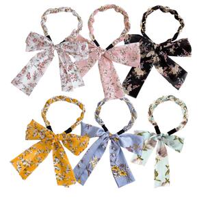 复古链条发箍缎面布艺压发卡头箍飘带发带女绑发一体系编发头饰夏