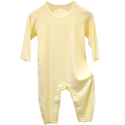 婴儿长袖连体莫代尔爬服