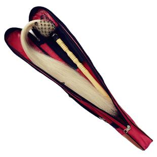 太极拂尘真马尾桃木柄佛尘练功蝇甩子道士云展拂尘袋戏典道具浮尘