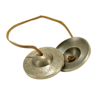 尼泊尔铜碰铃八吉祥手工丁夏打击乐器撞铃藏式密宗传统乐器铃钹