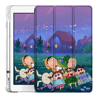 适用ipad2021夜晚小新9平板保护套pro11带笔槽mini6油画5苹果10.2潮9.7寸2020创意18新款19三折式air4/3壳2女