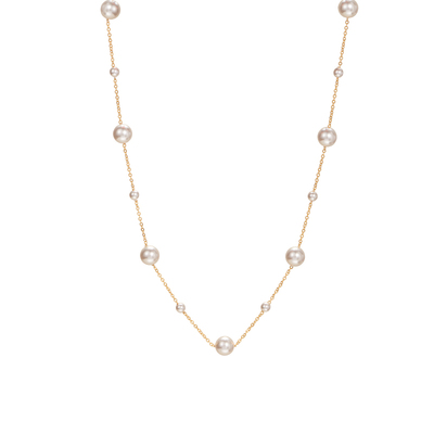 满天星珍珠14K包金项链多种戴法