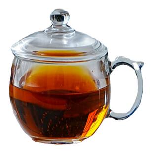 玻璃杯带把带盖水杯大容量杯子茶杯男士啤酒杯喝水杯办公室耐高温