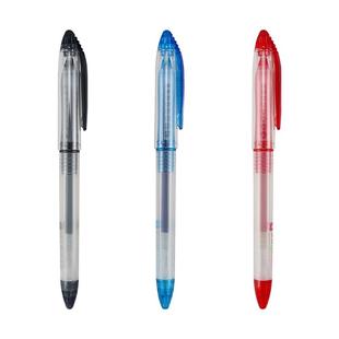 晨光细中性笔灵智碳素笔全针管头0.38mm黑色签字笔学生学习用品商务办公文具水笔拔帽款简约ins风蓝色红色笔