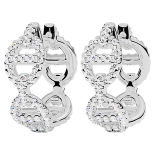 [杨紫同款]APM Monaco Maille Marine银白圈形耳环猪鼻子耳饰礼物