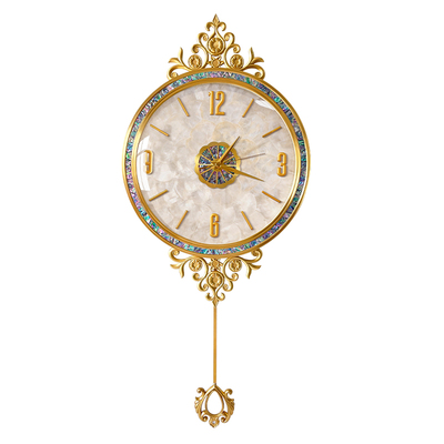 【自动对时】轻奢黄铜客厅挂钟