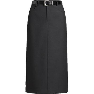 红袖outlets重工有型高级半身裙hopeshow冬款职场通勤中长裙