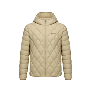 【鹅绒】波司登新品男士羽绒服轻薄格菱纹百搭潮流连帽冬外套