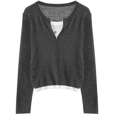 LAGOGO简约气质假两件套头针织衫