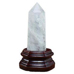 天然白水晶紫水晶粉水晶黄水晶摆件水晶柱六棱柱原石打磨家居书桌