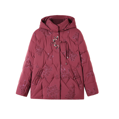 中老年羽绒服女妈妈冬装宽松加厚