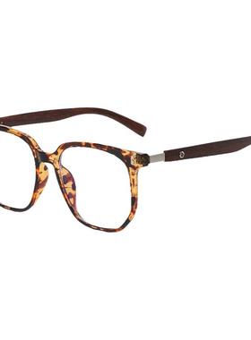 大黑框木纹腿显瘦平光镜男女