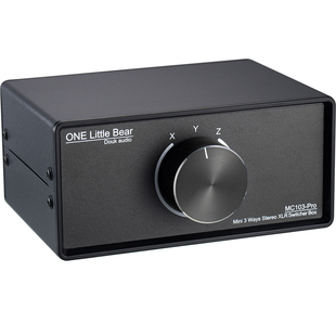 1(3)进3(1)出XLR卡侬平衡音频转换器立体声无源选择器功放切换器