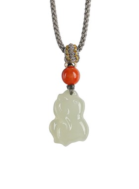 天然和田玉葫芦吊坠编织项链女