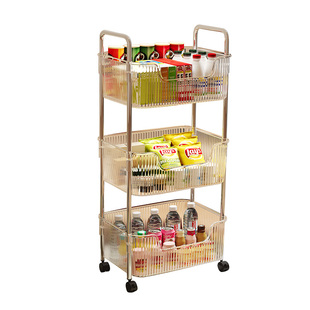 零食置物架落地多层亚克力可移动小推车家用客厅收纳架化妆品柜子