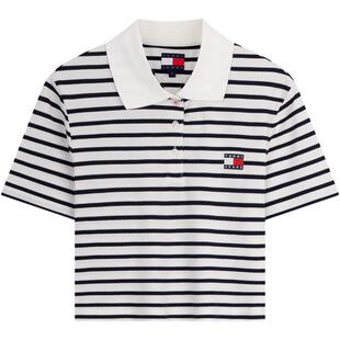 【甜美辣妹】Tommy春夏女装美式复古正肩宽松短款短袖T恤POLO衫