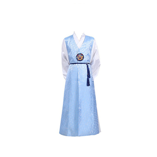 男韩服长袍朝鲜族男士古装宫廷长衫民族秋冬表演出婚庆写真送腰绳