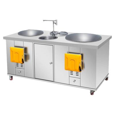 农村家用柴火灶无烟节能三锅灶