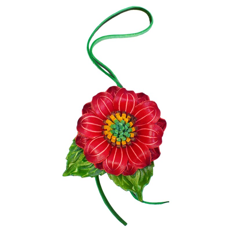 洋芋『花美如锦』牛皮花朵包挂件