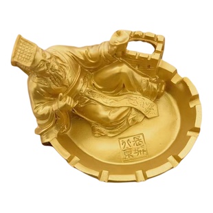 烟灰缸热卖款金色创意个性装饰烟灰缸摆件中式男友复古办公室