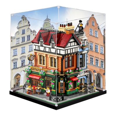 展示盒适用乐高10350英伦街角积木模型高清透明亚克力防尘可定制