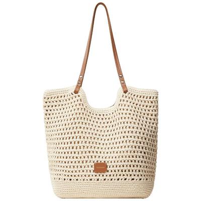 天美意编织托特包女手提包