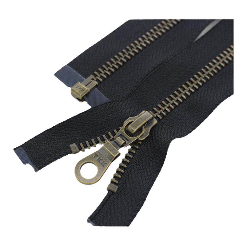 YKK5号金属开口铜拉链葫芦头黑色羽绒服门襟夹克皮衣外套拉锁配件