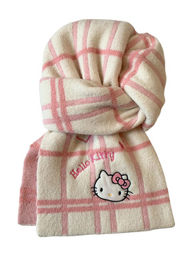 三丽鸥HelloKitty针织围巾女秋冬