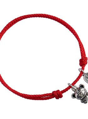纯银十二生肖红绳手链脚链手绳虎